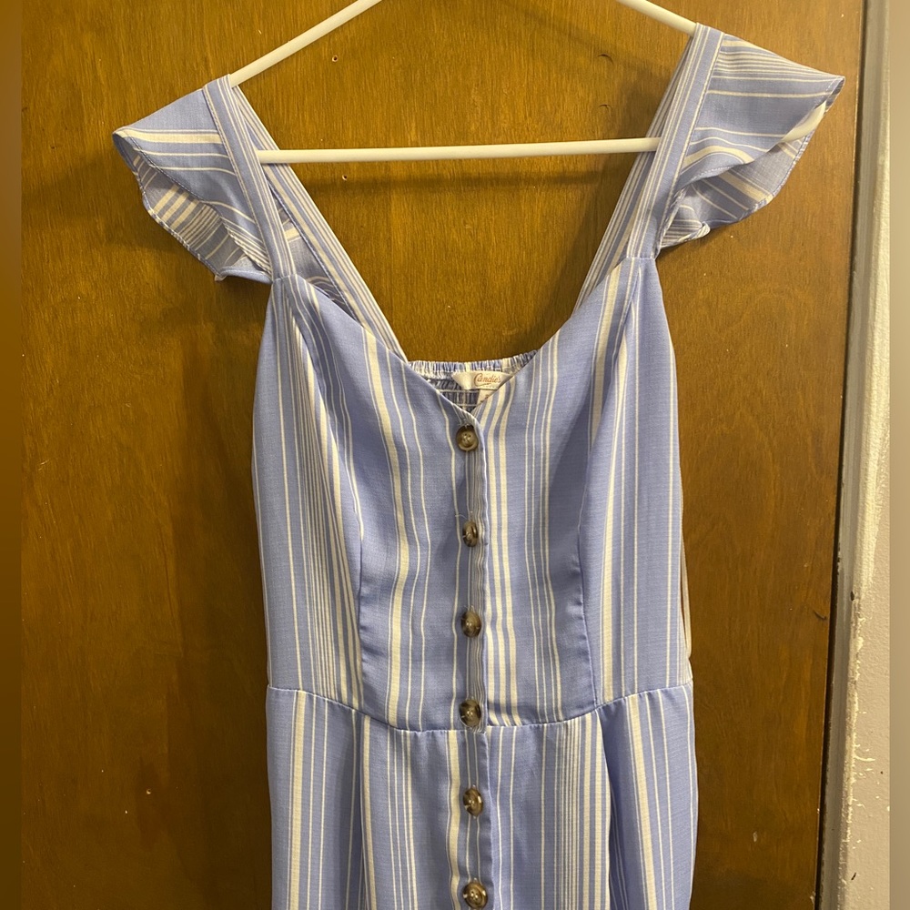 Blue and White, Striped Jumpsuit